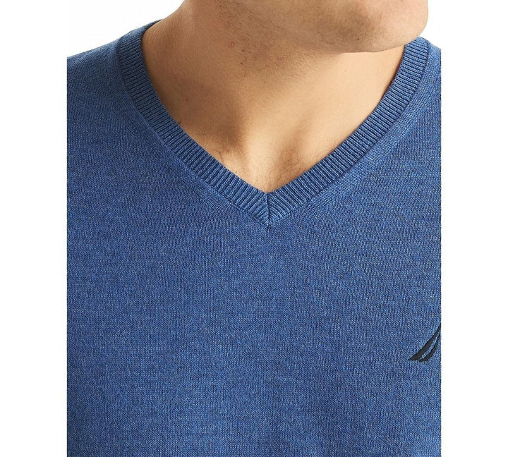 Translation missing: en.Nautica Men's Navtech Performance Reg-Fit Soft V-Neck Sweater Blue Heather-XL