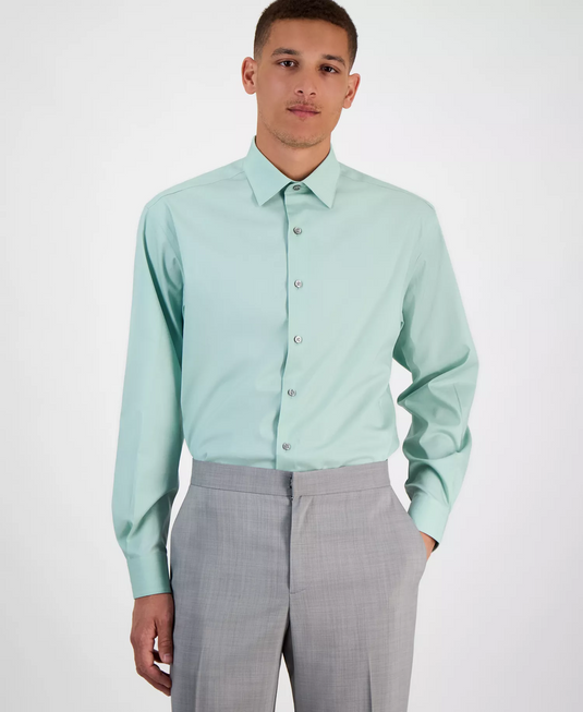 Translation missing: en.Alfani Men's Slim-Fit Temperature Regulating Dress Shirt Sage-17-17.5 36/37