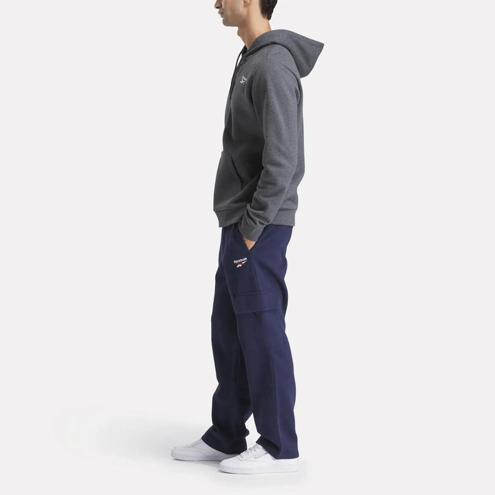 Translation missing: en.Reebok Mens Identity Cargo Pant Size Small Vector Navy Small Logo  Elastic Waist