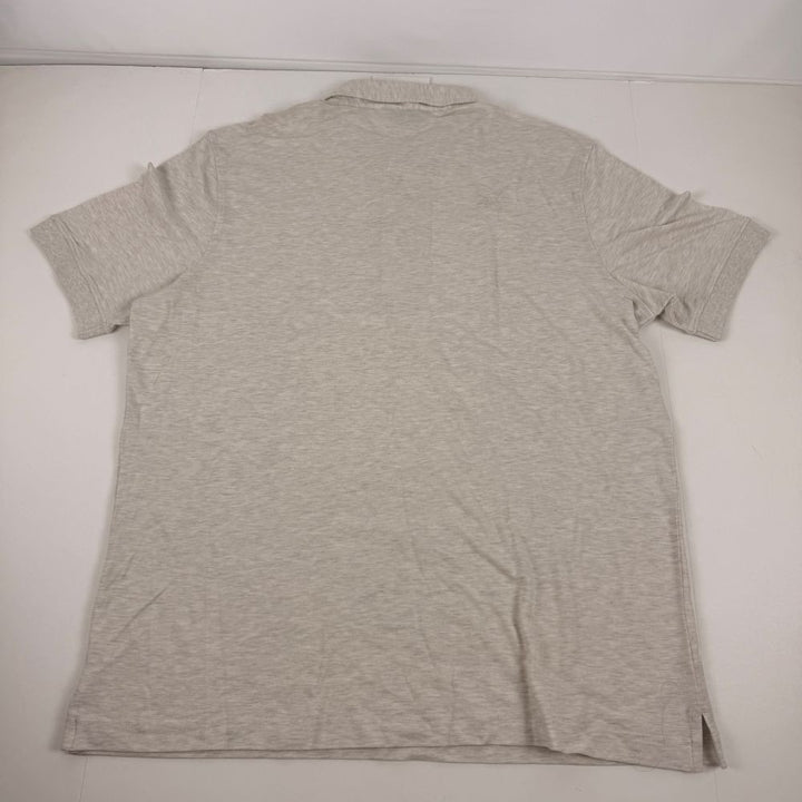 Translation missing: en.Scott Barber Men's Piqué Regular Fit Cotton/Silk Polo Tan-Size Large
