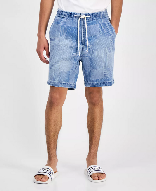 Translation missing: en.Guess Men's Orion Denim 7-1/2" Shorts Size 34 Chance Blue All Cotton Drawstring