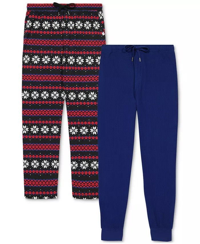 Translation missing: en.Gap Mens 2Pk. Waffle-Knit Jogger-Leg Pajama Pants Deep Cobalt &amp; Fair Isle-XL