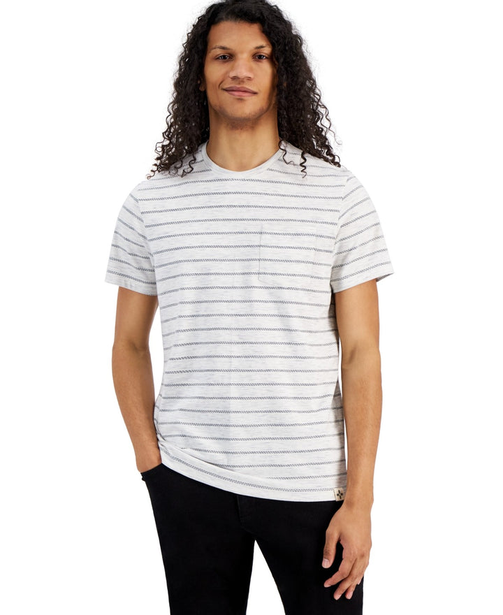 Translation missing: en.Sun + Stone Men's Aaron Regular-Fit Stripe Pocket T-Shirt Vintage White-Small