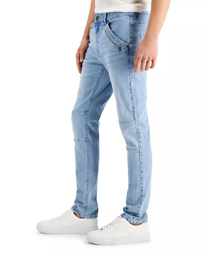Translation missing: en.International Concepts Men's Light Washed Skinny-Fit Jeans Cropped Leg-40/32