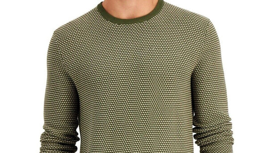 Translation missing: en.Club Room Men's Elevated Tonal Textured Sweater in Olive Green-Size XL
