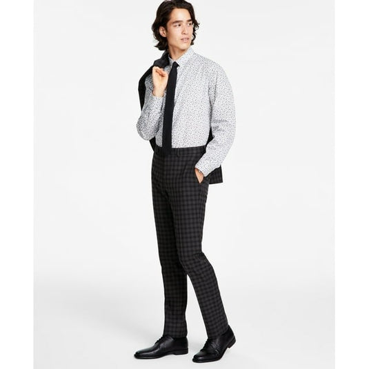 Translation missing: en.Bar III Men's Skinny-Fit Stretch Check Dress Pants in Brown Check-32x32