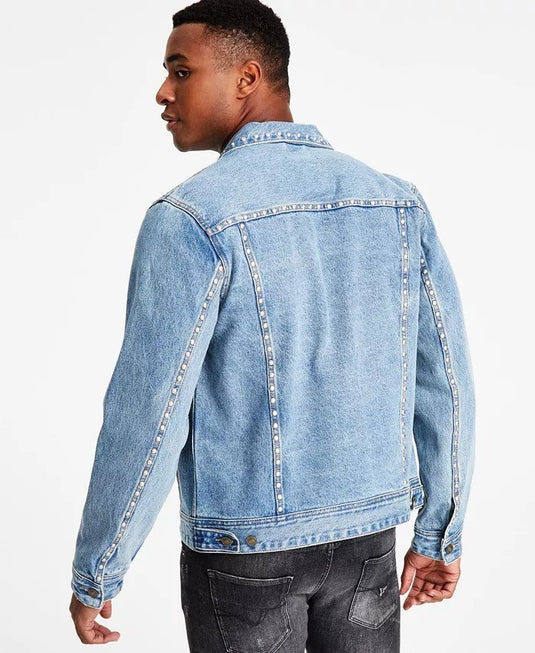 Translation missing: en.Guess Men's Dillon Studded Denim Jacket Floyd Blue-Medium