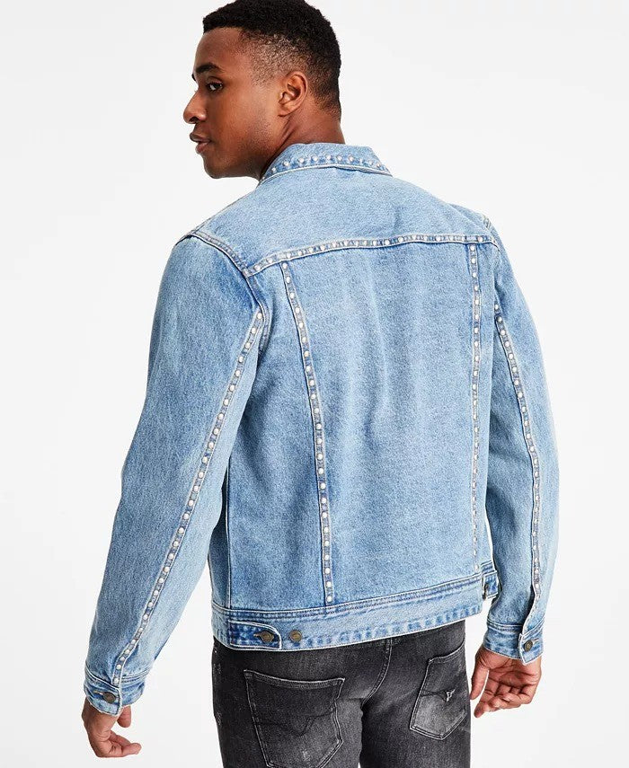 Translation missing: en.Guess Men's Dillon Studded Denim Jacket Floyd Blue-Medium