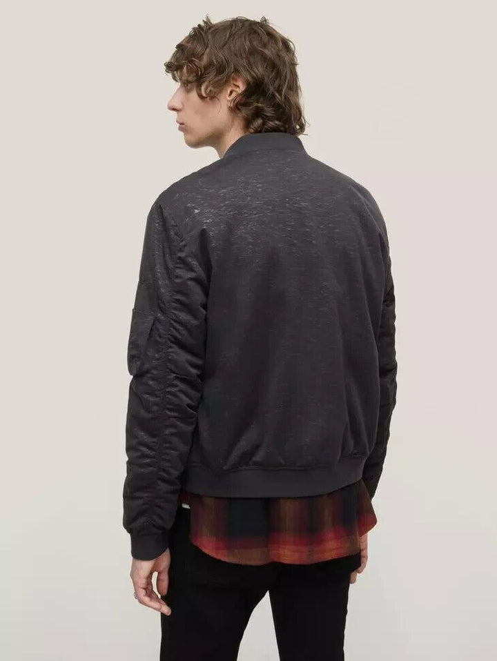 Translation missing: en.John Varvatos Men's Sutter Flight Jacket in Black-EU 44 US Small O2128Y3-DAYA