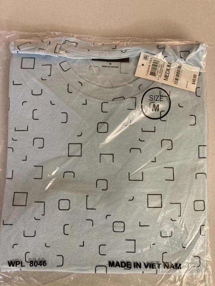 Translation missing: en.Alfani Men's Cotton Square Graphic T-Shirt in Nantucket Breeze Blue-Medium
