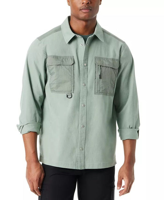 Translation missing: en.Bass Outdoor Shirt Jacket Men's Small Lily Pad Green Relaxed Fit Worker Stretch