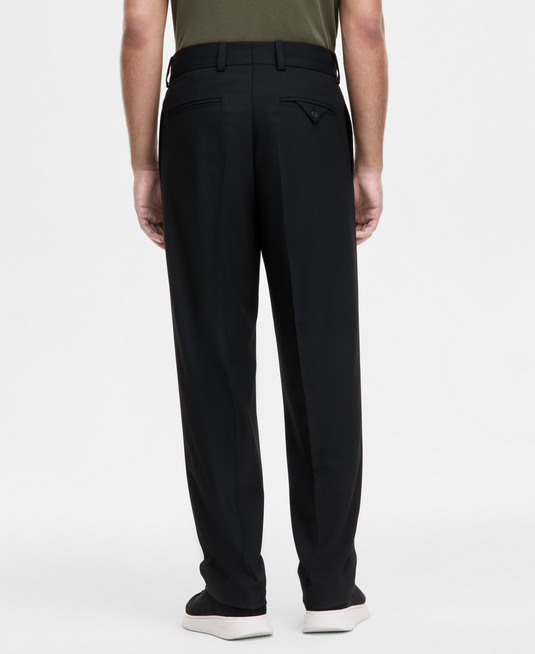 Translation missing: en.Hugo Boss Men's Flips251X Pants Size 36R Black Modern-Fit Unfinished Hem Stretch