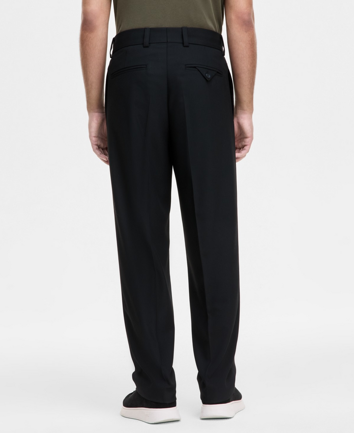 Translation missing: en.Hugo Boss Men's Flips251X Pants Size 36R Black Modern-Fit Unfinished Hem Stretch