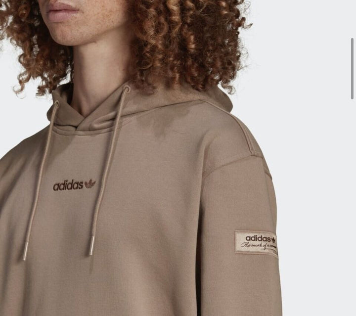 Translation missing: en.adidas Mens Trefoil Linear Regular-Fit Hoodie Chalky Brown 2XL