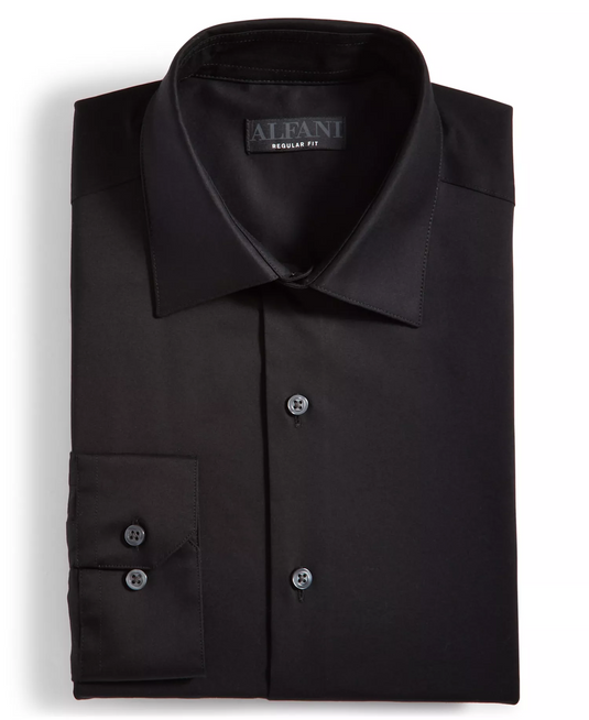 Translation missing: en.Alfani Men's Reg-Fit Stain Resistant Dress Shirt Black-L 16-16.5 32/33