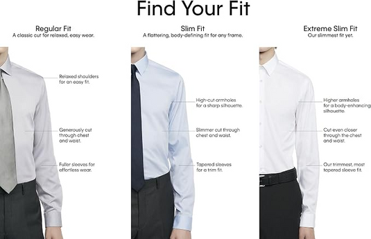 Translation missing: en.Calvin Klein Dress Shirt Mens XL17 34/35 Gray Multi Steel Regular Fit Stretch