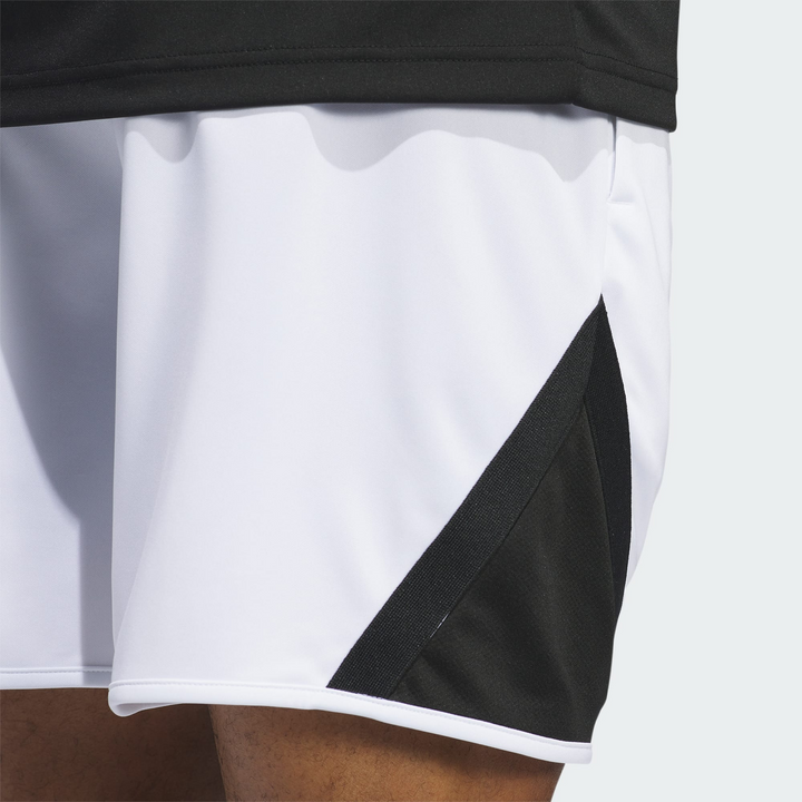 Translation missing: en.adidas Men's Pro Block Basketball Aeroready Shorts 11in Inseam White Black-Small
