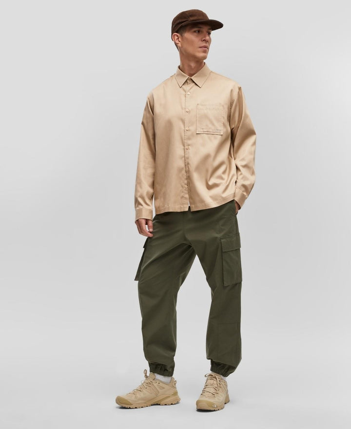 Translation missing: en.Mode of One Men's Relaxed-Fit Button-up Woven Shirt Cinnamon Brulee-Large