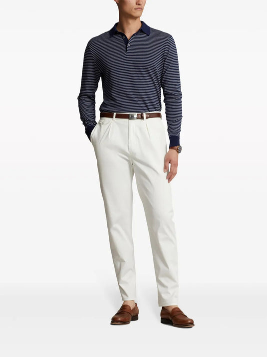 Translation missing: en.Polo Ralph Lauren Men's Cotton Stripe Regular Fit Polo Collar Sweater Navy-XL