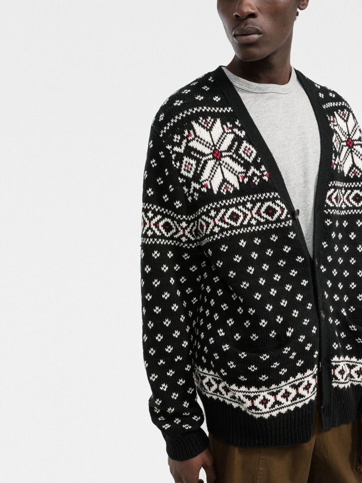 Translation missing: en.Polo Ralph Lauren Men's Snowflake Cotton-Cashmere Cardigan Black Multi-XL