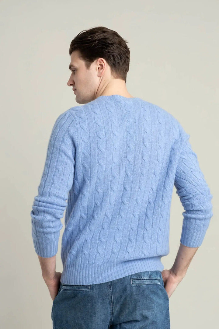 Translation missing: en.Polo Ralph Lauren Men's Cable-Knit Cashmere Sweater in Litchfield Blue-XL