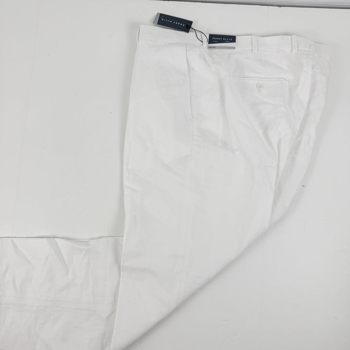 Translation missing: en.Perry Ellis Men's Linen Blend Solid Twill Pants - Bright White-40x30