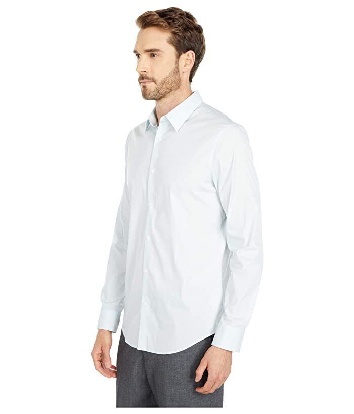 Translation missing: en.Calvin Klein Men's Stretch Cotton Blend Button-Down Shirt in Grey Illusion-2XL