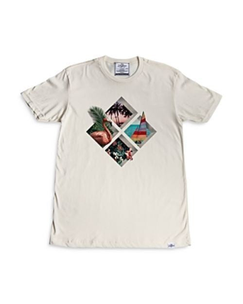 Translation missing: en.Kid Dangerous Men's Beach Grid Heathered Graphic Tee in Antique White-Size Small