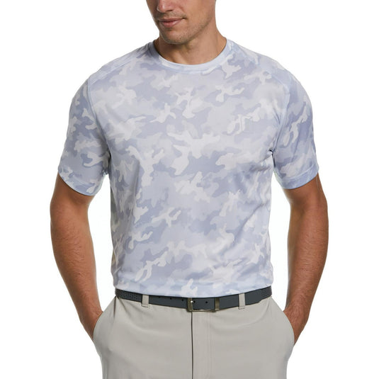 Translation missing: en.PGA Tour Mens Camo Print Performance T-Shirt Gray Dawn/Sunny Lime-Small