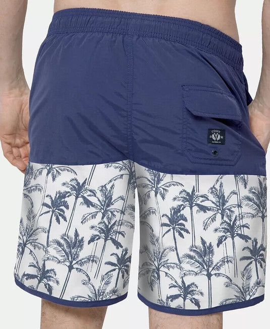 Translation missing: en.Coast Clothing Co Men's Marker Palm Swim Trunks in Blue/White-Size XL