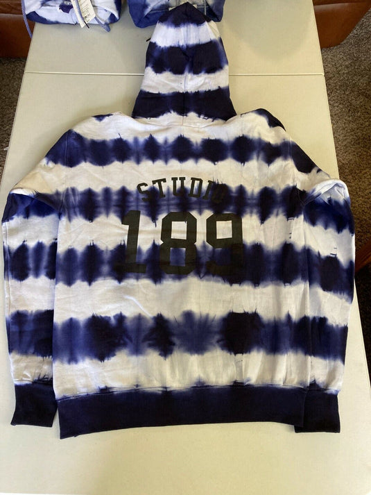 Translation missing: en.Studio 189 Men's Mizuho Cotton Blend Hand Batik Hoodie in Navy/White-Small
