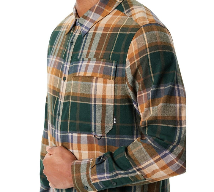 Translation missing: en.Bass Outdoor Men's Classic Fit Plaid Stretch Flannel Shirt - Green Multi-2XL