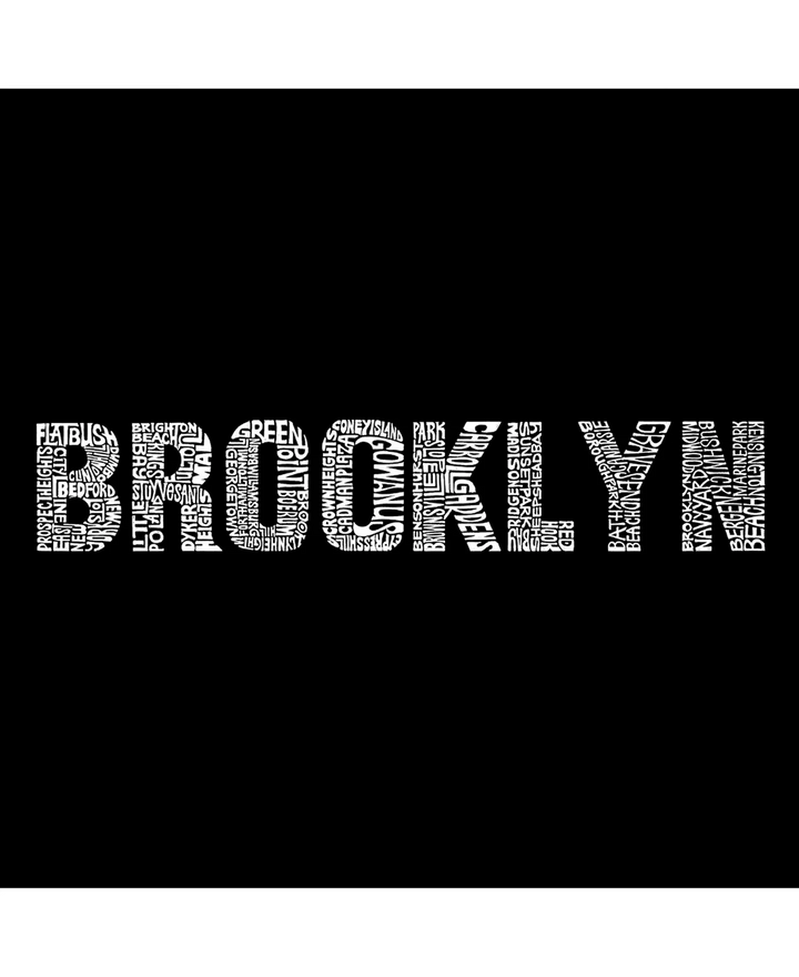 Translation missing: en.La Pop Art Men's Word Art Long Sleeve T-Shirt- Brooklyn Neighborhoods Black-2XL