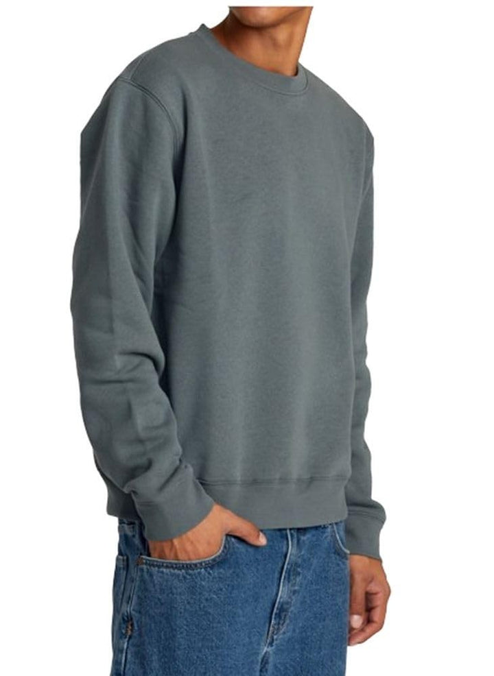 Translation missing: en.RVCA Mens Relaxed Fit Fleece Crewneck - Dayshift Crew Balsam Green, Large