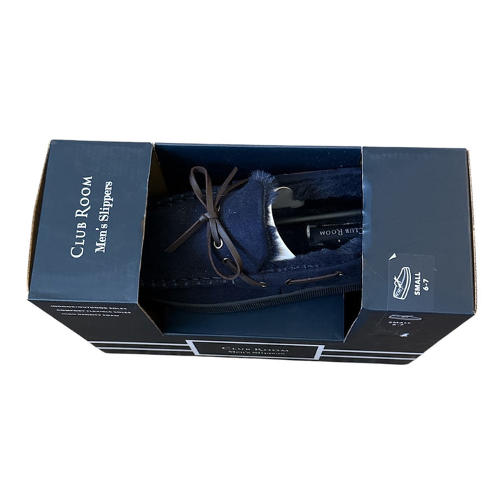 Translation missing: en.Club Room Men's Moccasin Slippers in Black-Small 6-7