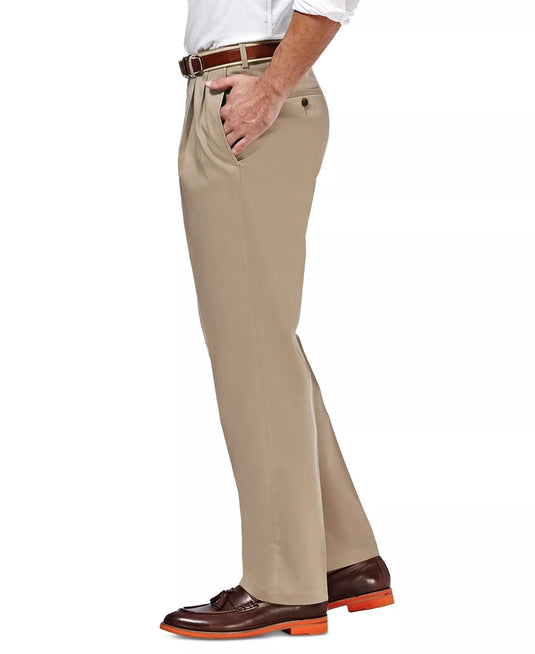Translation missing: en.Haggar Men's Premium No Iron Khaki Classic Fit Pleat Pants Stretch Khaki-32x30