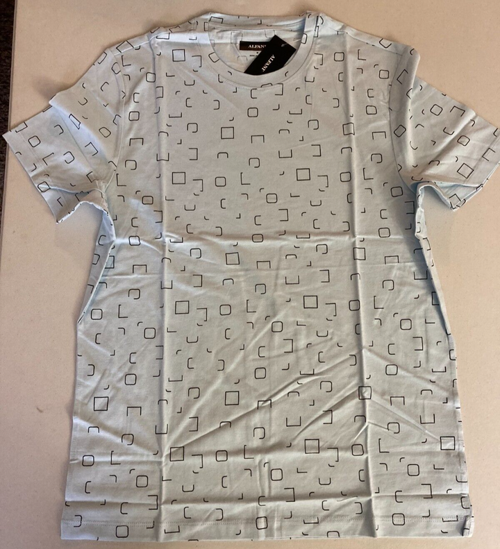 Translation missing: en.Alfani Men's Cotton Square Graphic T-Shirt in Nantucket Breeze Blue-Medium