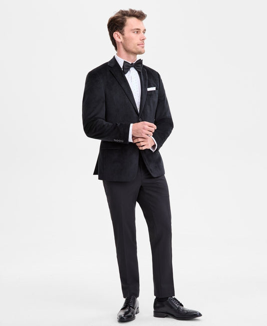 Translation missing: en.Bar III Men's Slim-Fit Smooth Velvet Sport CoatDeep Black-38S