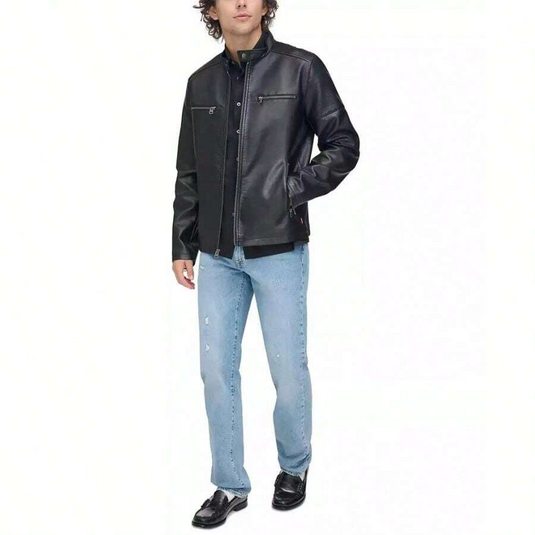 Translation missing: en.Levi's Men's Faux Leather Racer Jacket - Black-Size 2XL