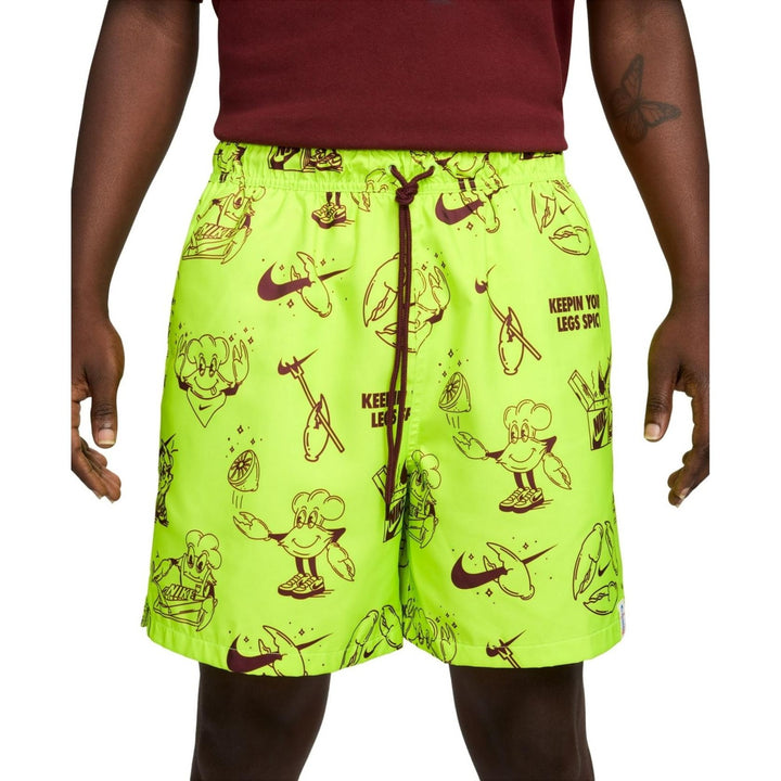 Translation missing: en.Nike Men's Club Woven Printed 6in Inseam Shorts Volt HF445-Size Small