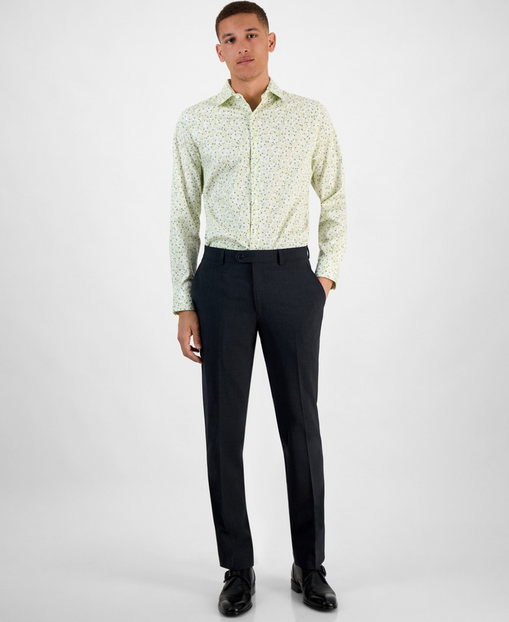 Translation missing: en.Bar III Dress Shirt 14-14.5 32/33 White Sage Men's Slim Fit Boboli Floral Print