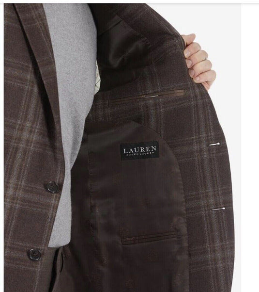 Translation missing: en.Lauren Ralph Lauren Lexington Men's Flex Plaid Wool-Blend Blazer Brown-43R