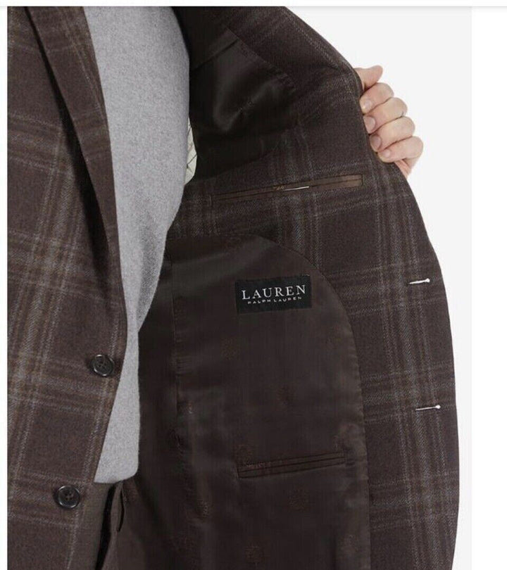 Translation missing: en.Lauren Ralph Lauren Lexington Men's Flex Plaid Wool-Blend Blazer Brown-43R