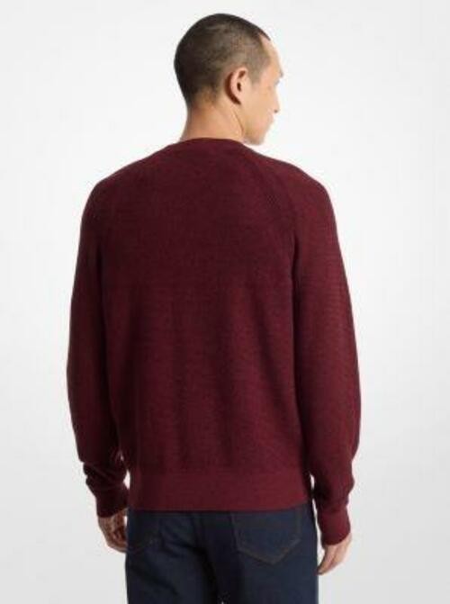 Translation missing: en.Michael Kors Mouline Sweater Dark Brandy Size Medium  Men's Modern-Fit Textured