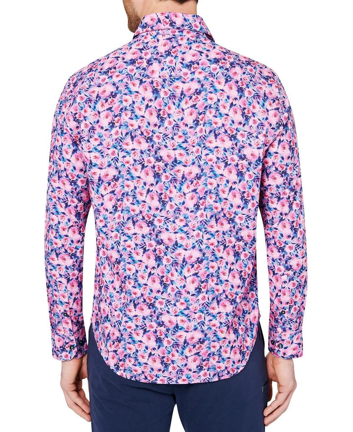 Translation missing: en.Society of Threads Men's Slim-Fit Pink Floral Performance Button Down Shirt-2XL