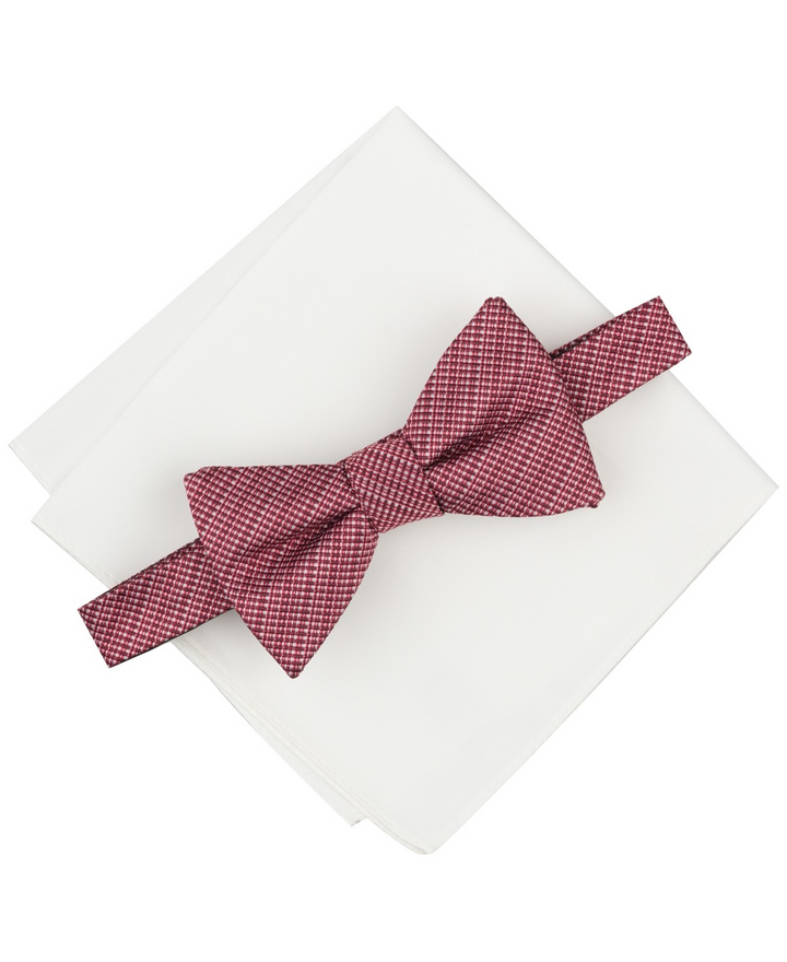 Translation missing: en.Alfani Men's Textured Bow Tie &amp; Pocket Square Set Wedding Formal Volume Pricing