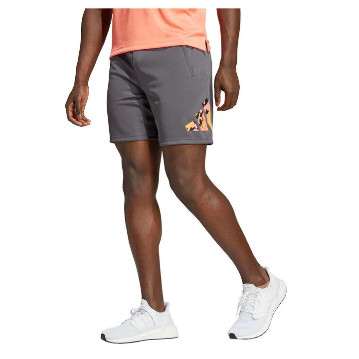 Translation missing: en.adidas Men's Train Essentials Camo-Filled Logo Training Shorts Gray/Orange-Small