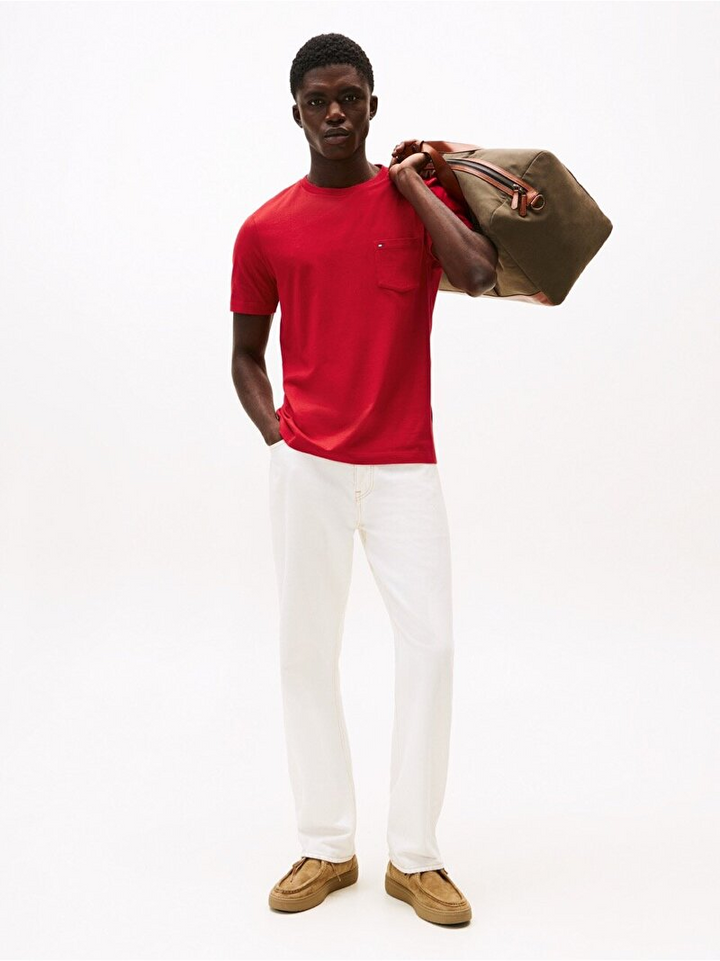 Translation missing: en.Tommy Hilfiger Men's Essential Solid Pocket T-Shirt - Primary Red-Medium