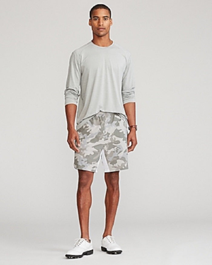 Translation missing: en.RLX Ralph Lauren Mens RLX Golf Stretch Mesh Long Sleeve Tee Grey Heather-XL