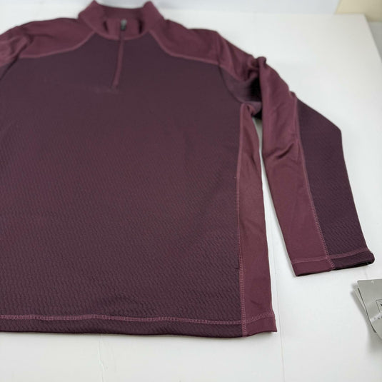 Translation missing: en.PGA Tour 3D Textured Quarter-Zip Golf Sweatshirt Burgundy Size 2XL Mens Pockets